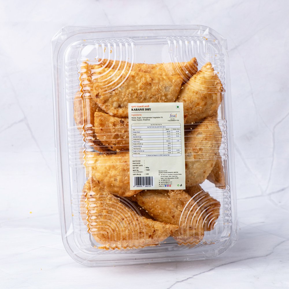 Dry Coconut Karanji / ﻿सुक्या खोबऱ्याची करंजी (500g)